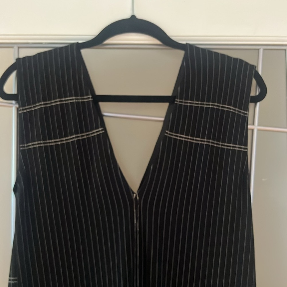 Zara Black Pinstripe Dress Small Oversized New without Tags - Picture 7 of 9